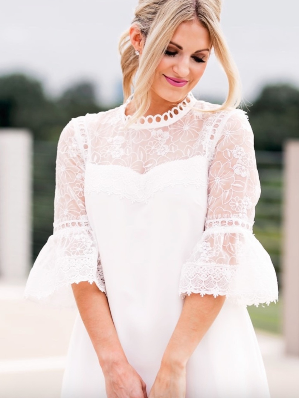 Catherine Malandrino white lace Amelia dress - S